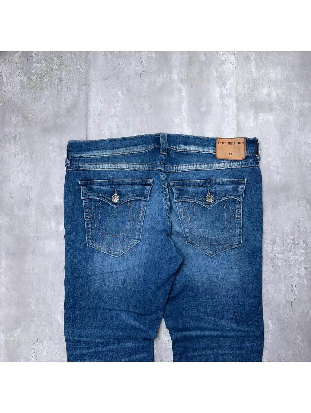 Y2K Blue True Religion Grunge Ricky Straight Denim Jeans